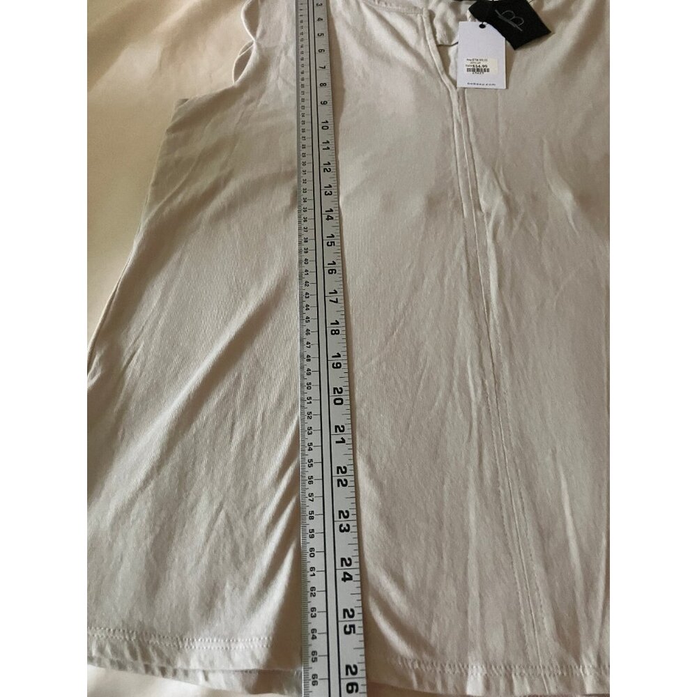 Bobeau Collection 100% Cotton Beige Blouse Top Sleeveless Size M - Picture 12 of 14